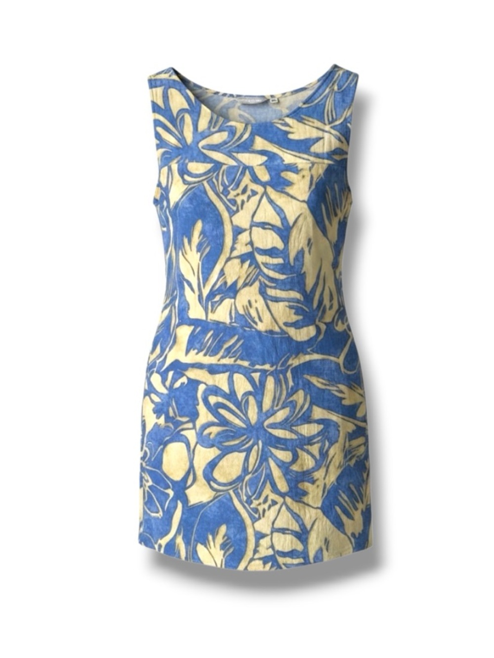 Vintage JAMS WORLD Royal Garden Indi Floral Mini Dress Blue Ivory Large